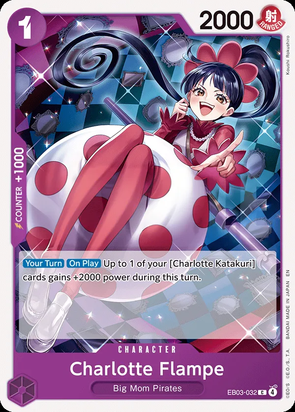One Piece Heroines Edition 영어판 Charlotte Flampe EB03-032 · 재록 카드 앞면