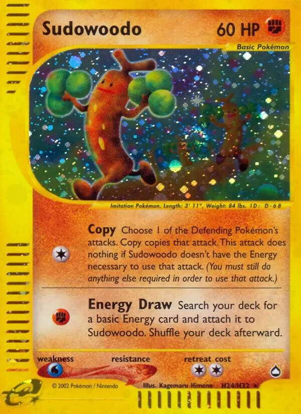 Aquapolis 영어판 Sudowoodo H24 카드 앞면