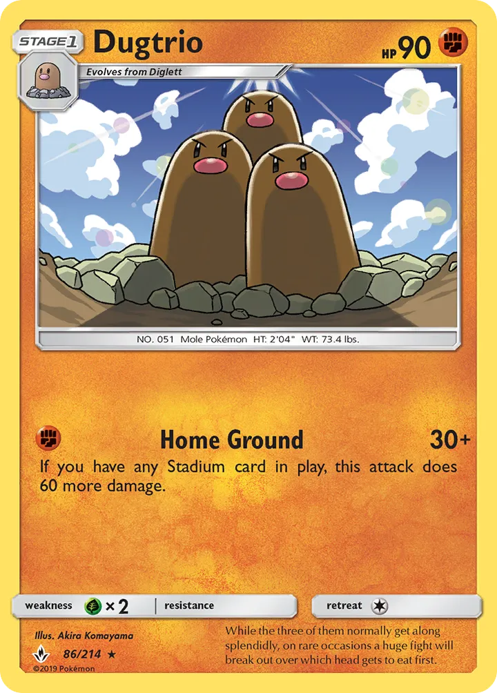 Sun & Moon—Unbroken Bonds 英語版 Dugtrio 86 カード表面