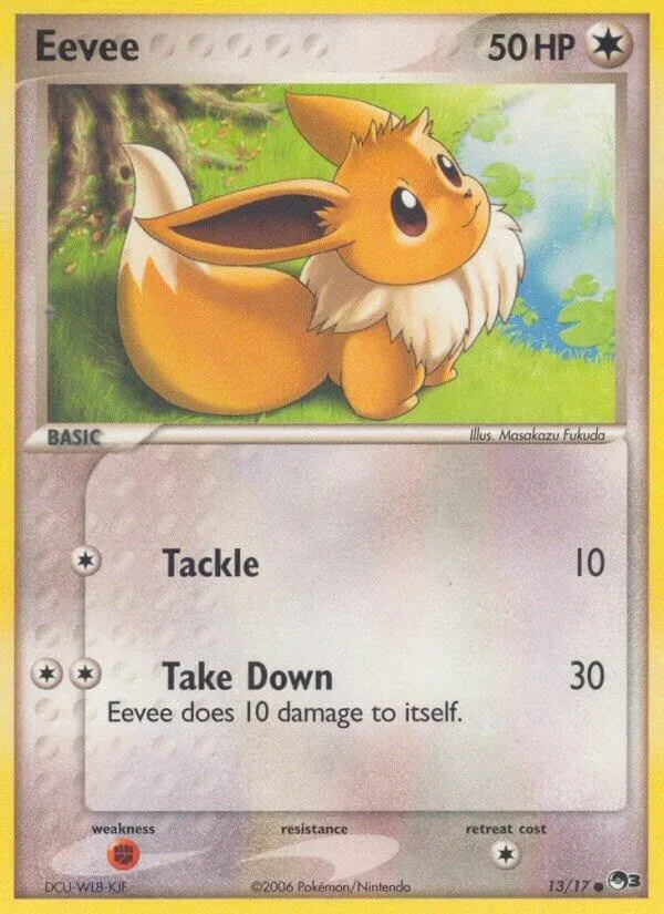 POP Series 3 영어판 Eevee 13 카드 앞면