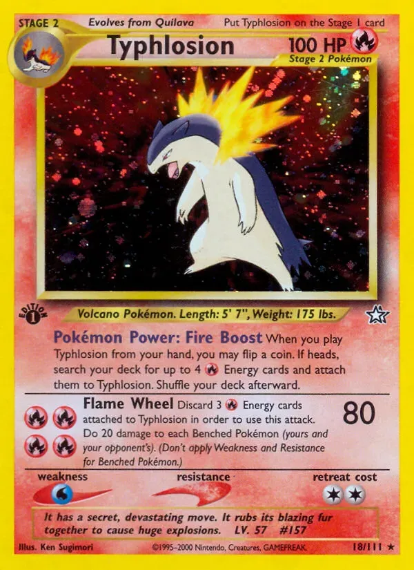 Neo Genesis 영어판 Typhlosion 18 카드 앞면