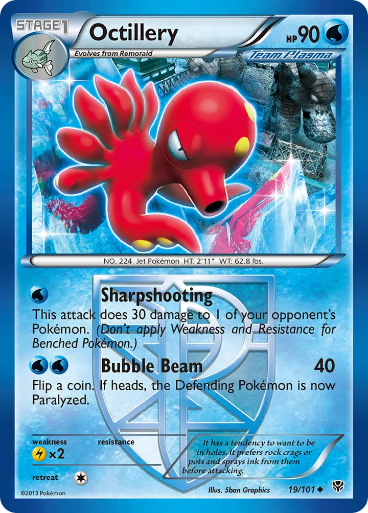 Black & White—Plasma Blast 英語版 Octillery 19 カード表面