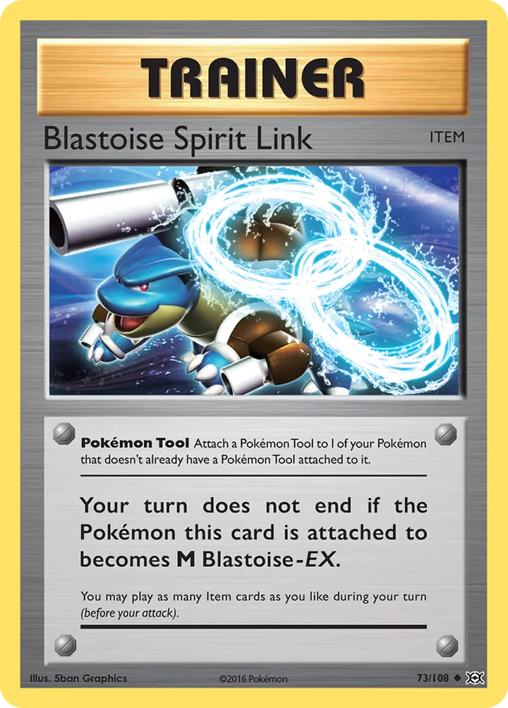 XY—Evolutions 英語版 Blastoise Spirit Link 73 カード表面