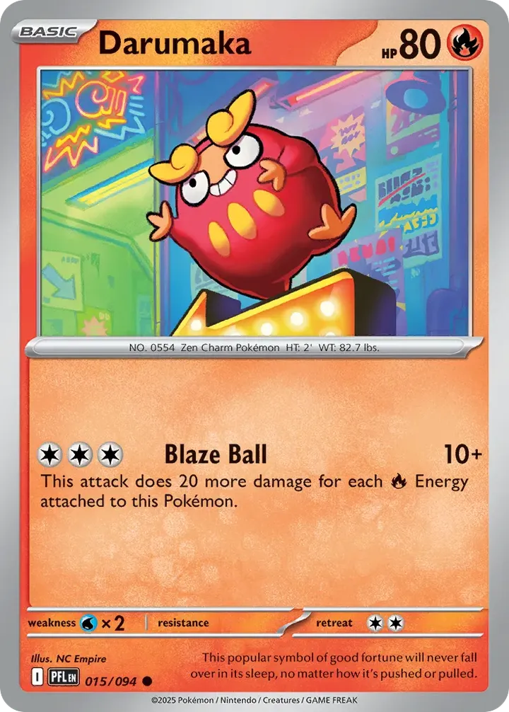 Mega Evolution—Phantasmal Flames 영어판 Darumaka 15 카드 앞면