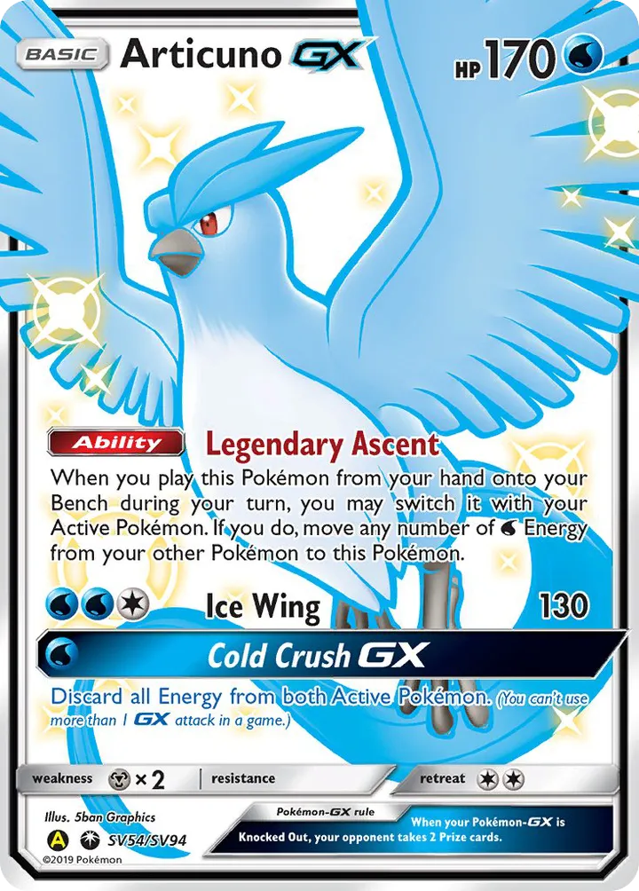 Hidden Fates 영어판 Articuno-GX SV54 카드 앞면