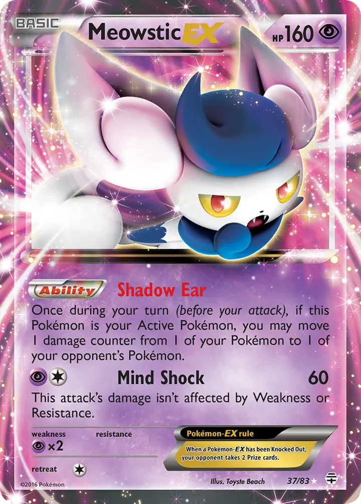 Generations 英語版 Meowstic-EX 37 カード表面