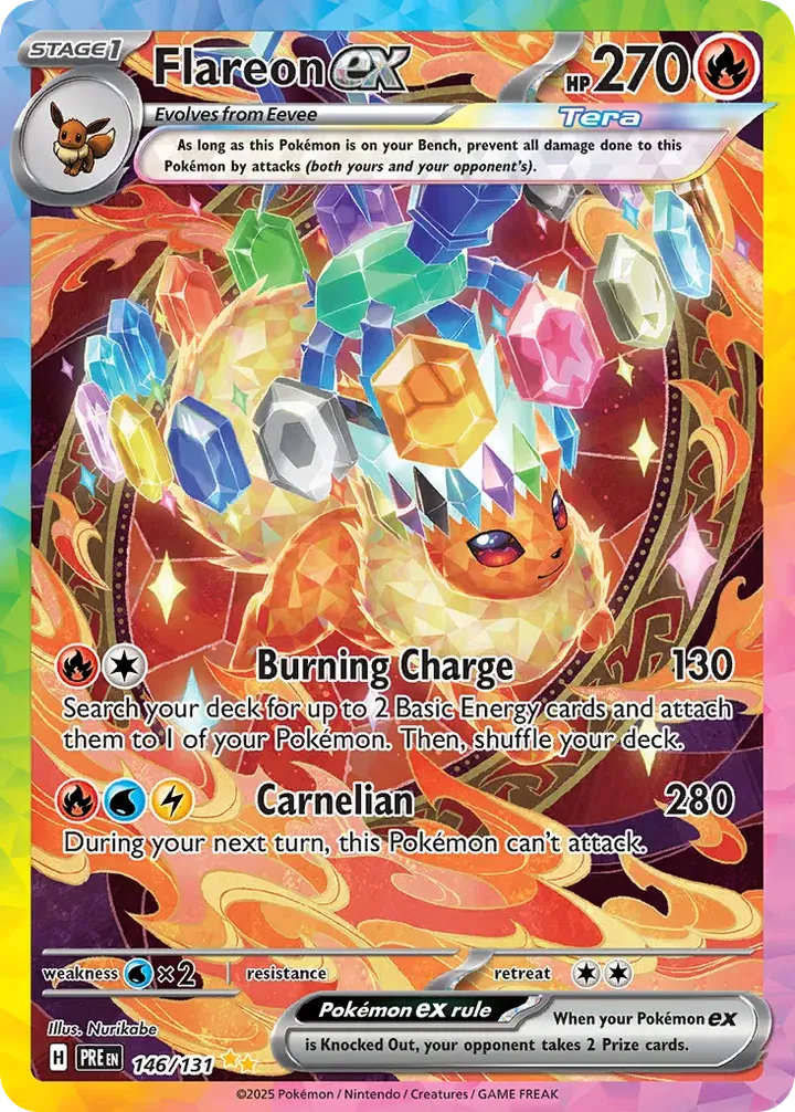 Scarlet & Violet—Prismatic Evolutions 영어판 Flareon ex 146 카드 앞면
