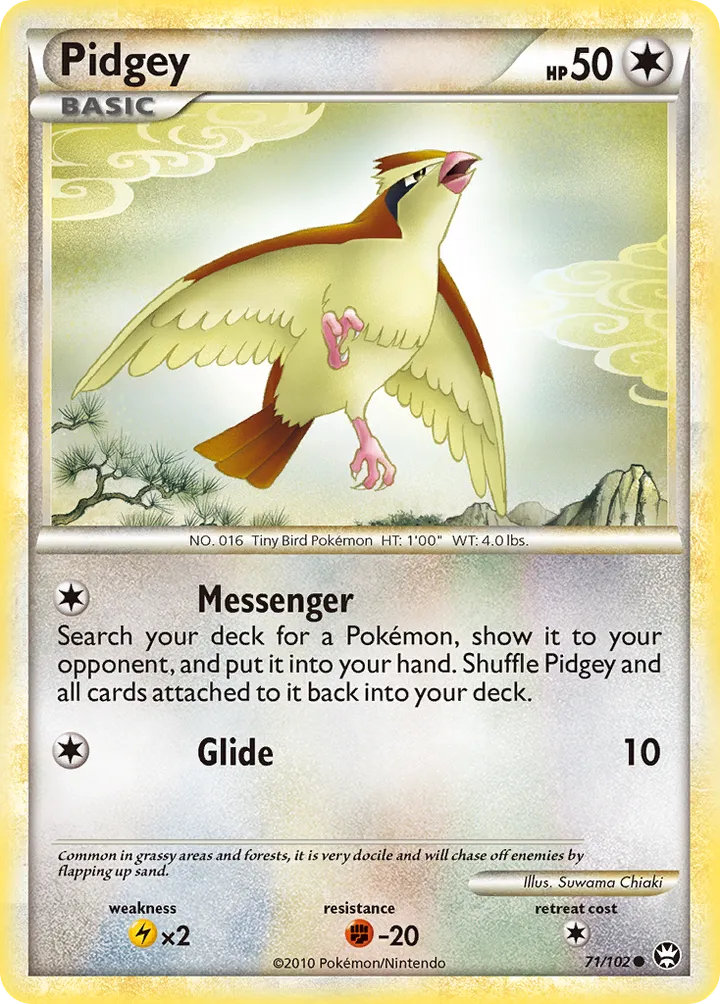 HS—Triumphant 영어판 Pidgey 71 카드 앞면