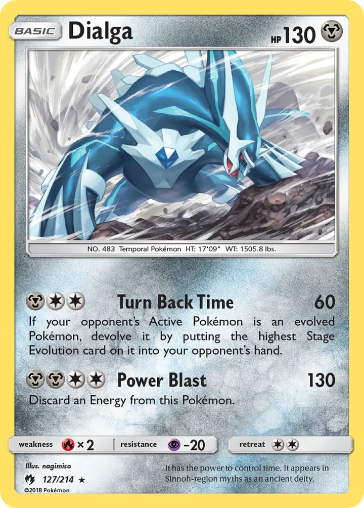 Sun & Moon—Lost Thunder 영어판 Dialga 127 카드 앞면