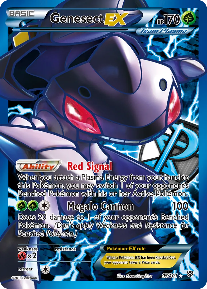 Black & White—Plasma Blast 英語版 Genesect-EX 97 カード表面