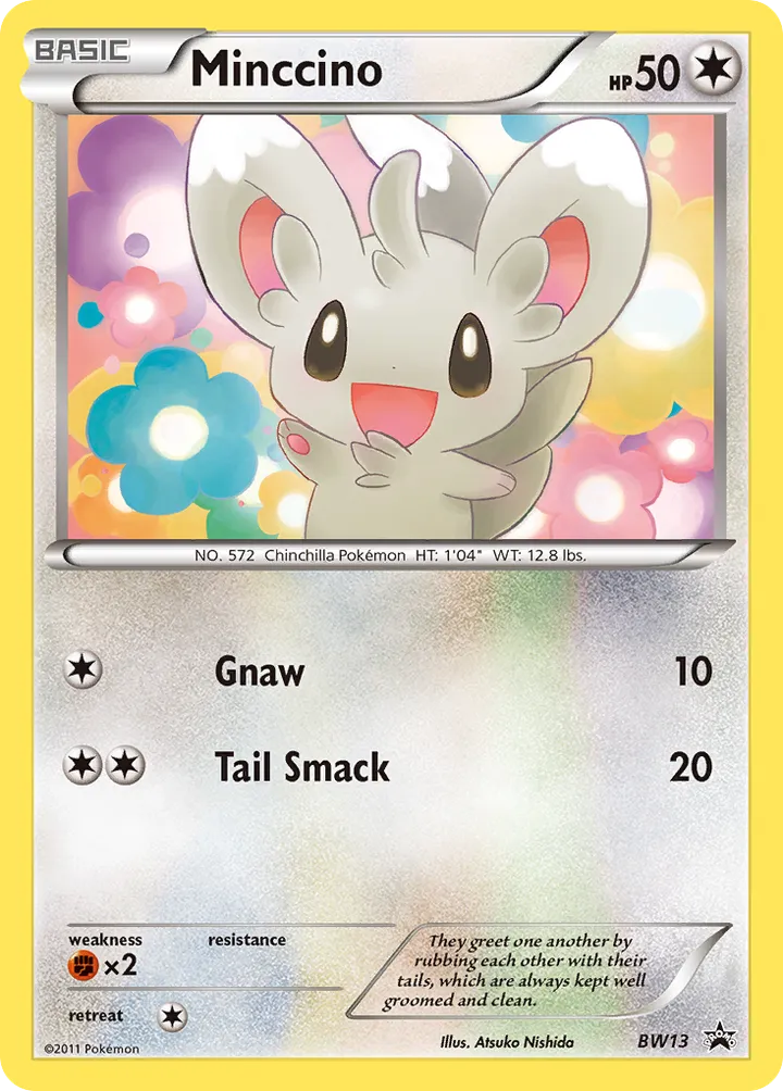 BW Black Star Promos 영어판 Minccino BW13 카드 앞면