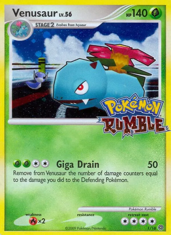 Pokémon TCG: Rumble 영어판 Venusaur 1 카드 앞면