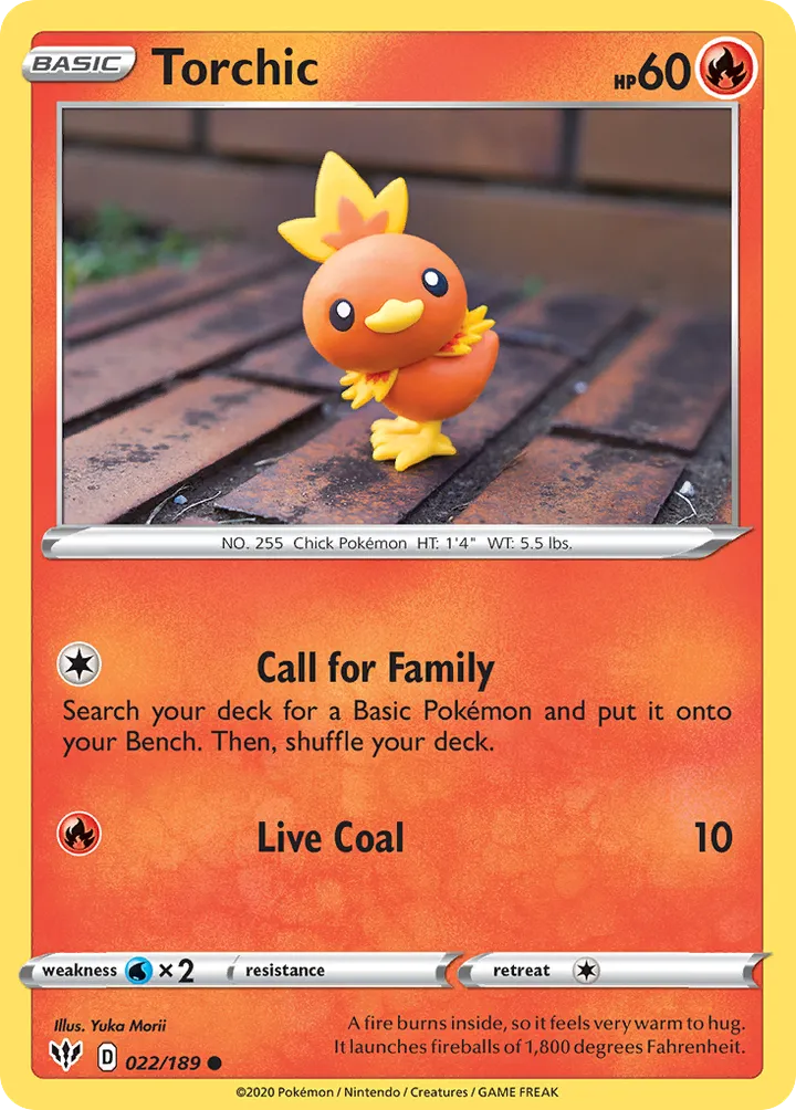 Sword & Shield—Darkness Ablaze 영어판 Torchic 22 카드 앞면