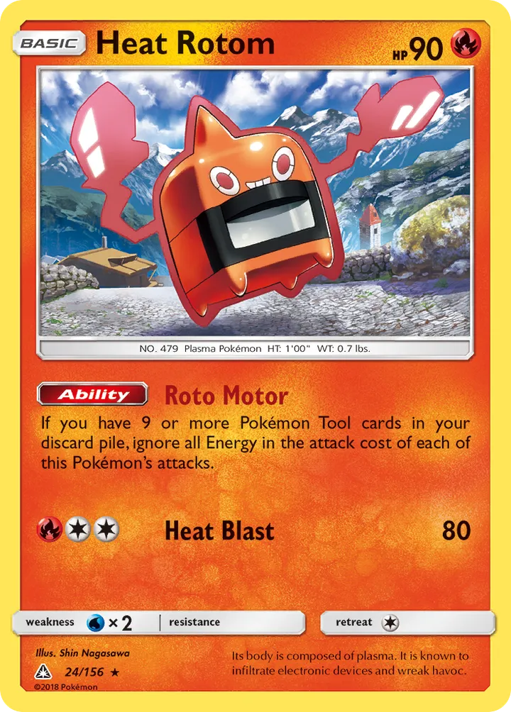 Sun & Moon—Ultra Prism 영어판 Heat Rotom 24 카드 앞면