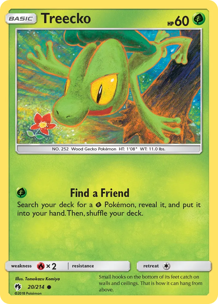 Sun & Moon—Lost Thunder 英語版 Treecko 20 カード表面