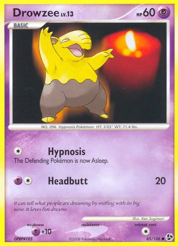 Diamond & Pearl—Great Encounters 영어판 Drowzee 65 카드 앞면