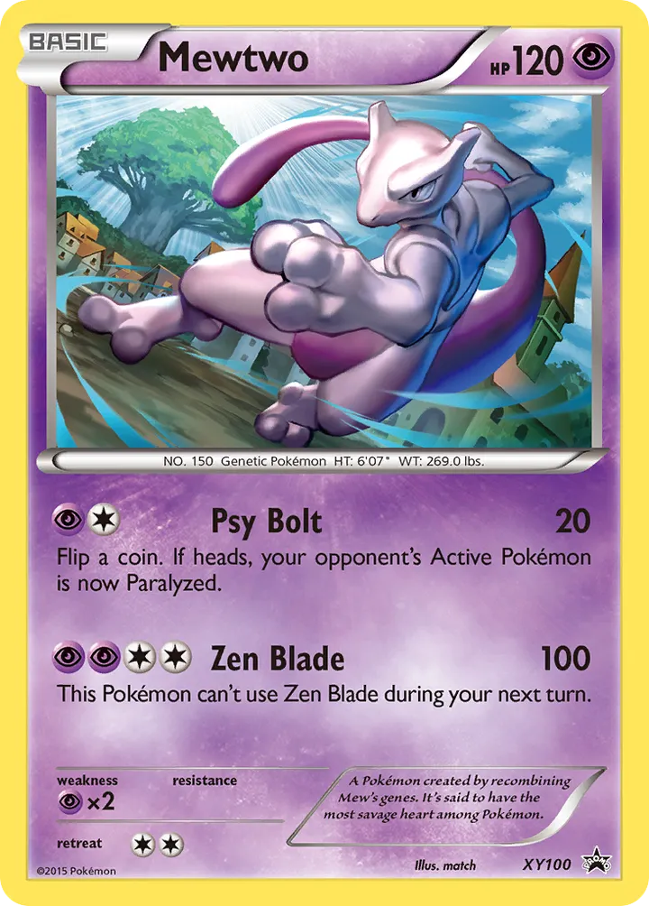 XY Black Star Promos 英語版 Mewtwo XY100 カード表面