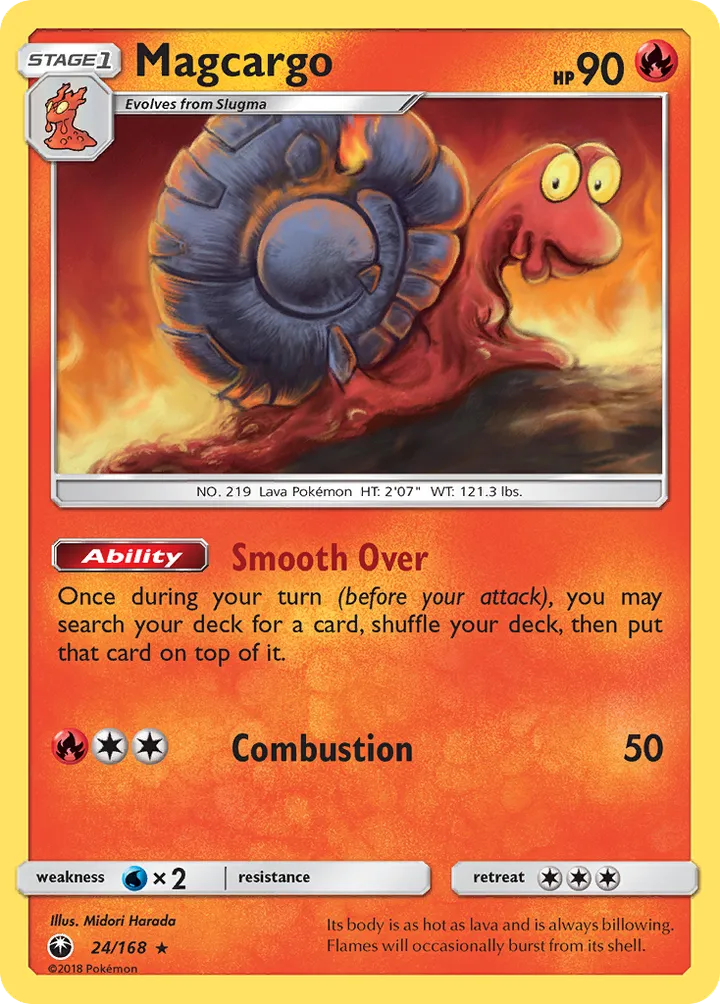 Sun & Moon—Celestial Storm 영어판 Magcargo 24 카드 앞면