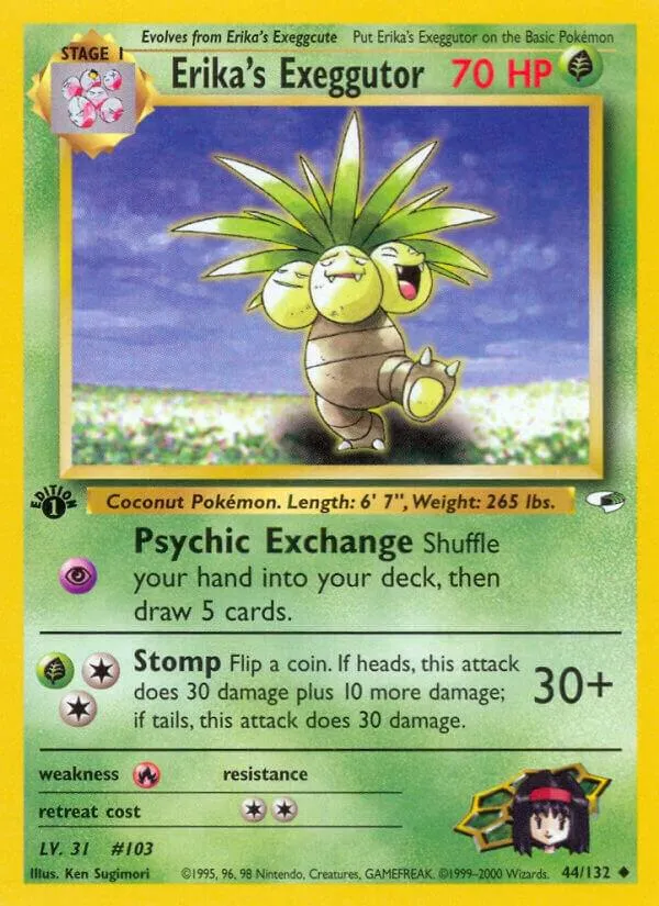 Gym Heroes 영어판 Erika's Exeggutor 44 카드 앞면