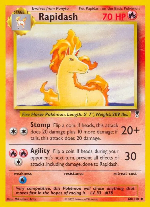 Legendary Collection 영어판 Rapidash 60 카드 앞면