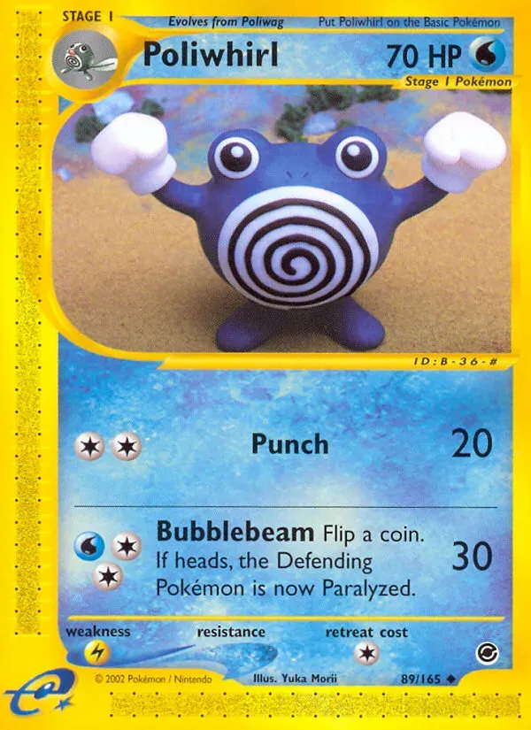 Front of Poliwhirl 89, Expedition Base Set English