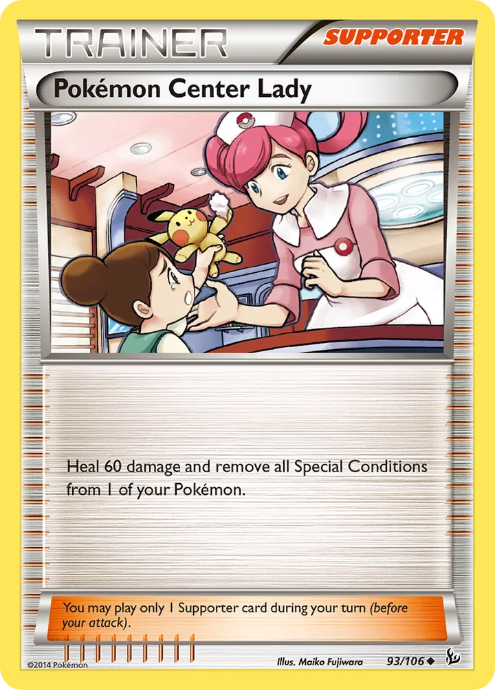 XY—Flashfire 영어판 Pokémon Center Lady 93 카드 앞면