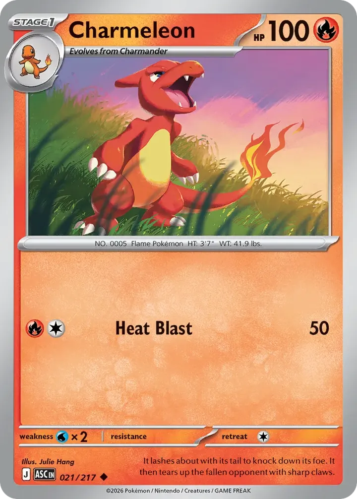 Mega Evolution—Ascended Heroes 英語版 Charmeleon 21 カード表面