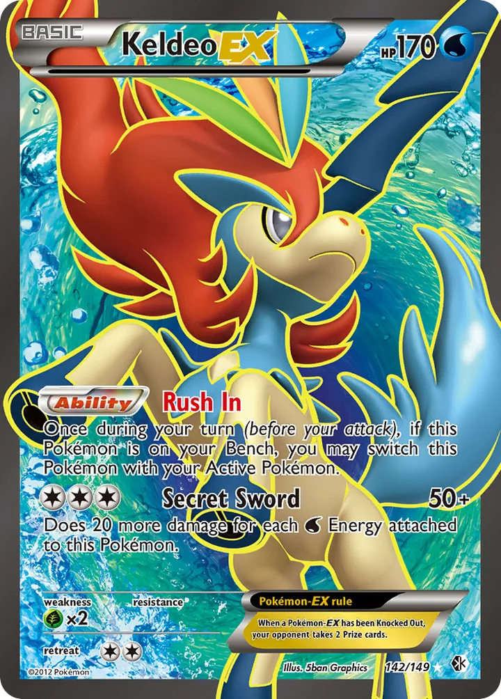Black & White—Boundaries Crossed 英語版 Keldeo-EX 142 カード表面