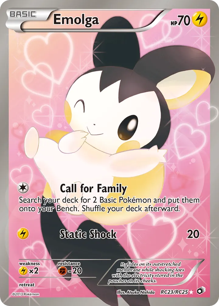 Black & White—Legendary Treasures 영어판 Emolga RC23 카드 앞면