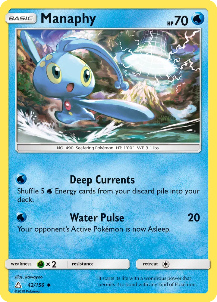 Sun & Moon—Ultra Prism 영어판 Manaphy 42 카드 앞면