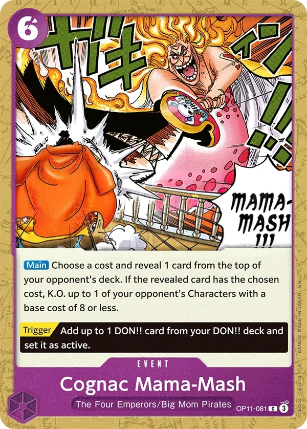 A Fist of Divine Speed 영어판 Cognac Mama-Mash OP11-081 카드 앞면