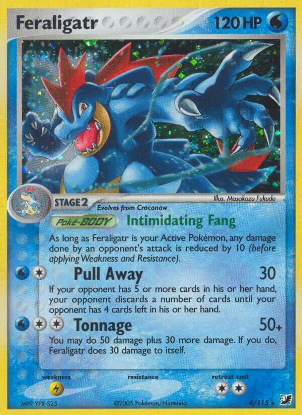 EX Unseen Forces 영어판 Feraligatr 4 카드 앞면