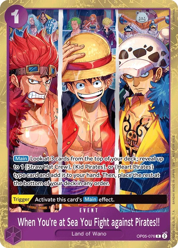 Awakening of the New Era 英語版 When You're at Sea You Fight against Pirates!! OP05-076 · パラレル 3 カード表面