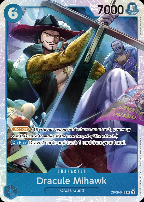 Emperors in the New World 英語版 Dracule Mihawk OP09-048 カード表面