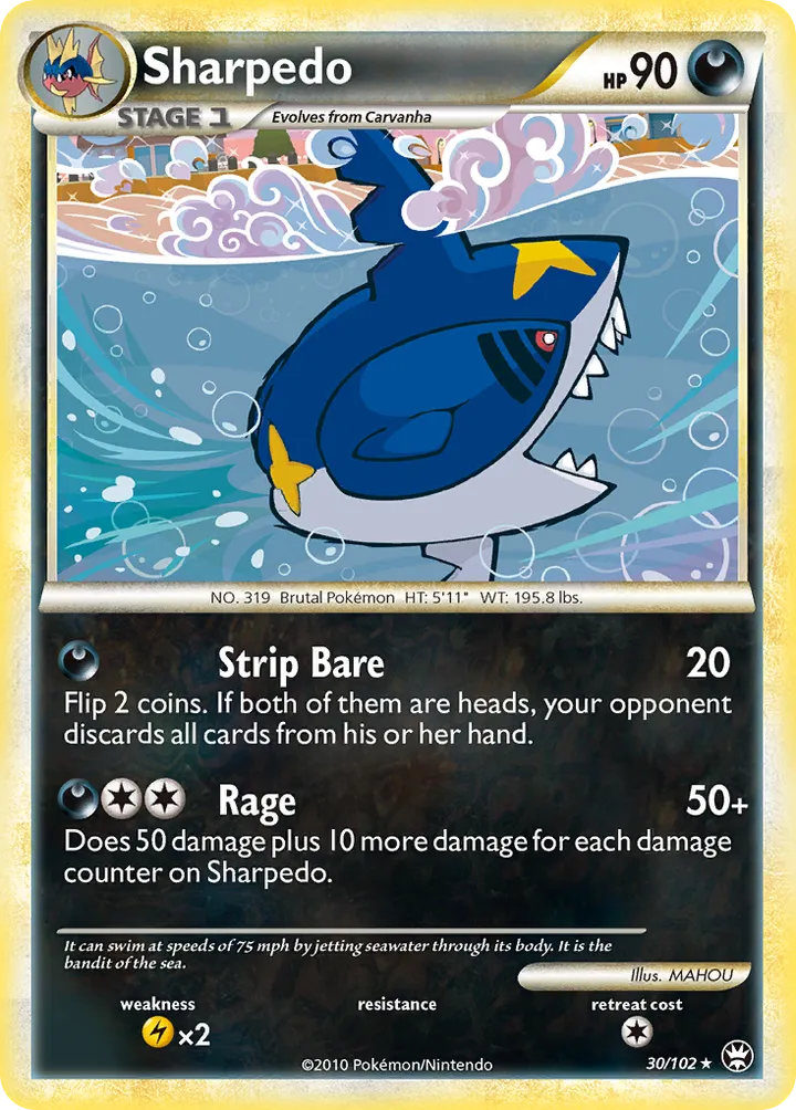 HS—Triumphant 영어판 Sharpedo 30 카드 앞면