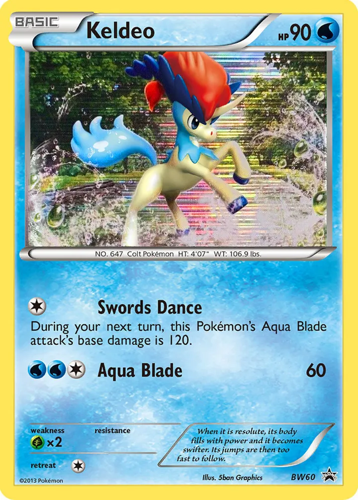 BW Black Star Promos 영어판 Keldeo BW60 카드 앞면