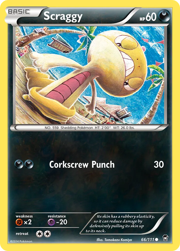 XY—Furious Fists 英語版 Scraggy 66 カード表面