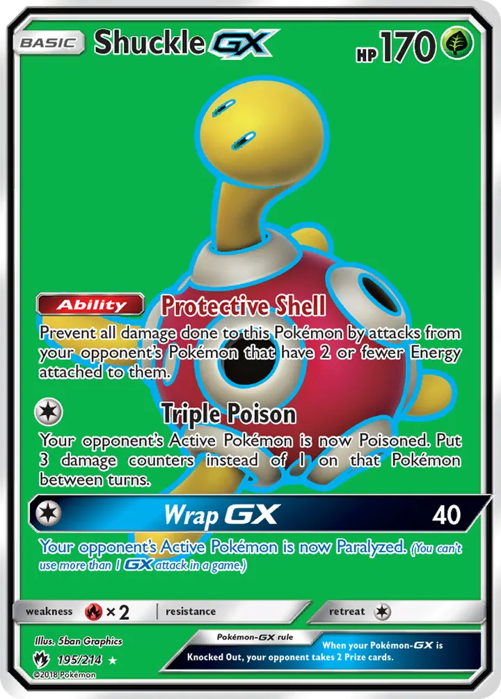 Sun & Moon—Lost Thunder 영어판 Shuckle-GX 195 카드 앞면