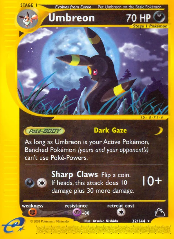Skyridge 英語版 Umbreon 32 カード表面