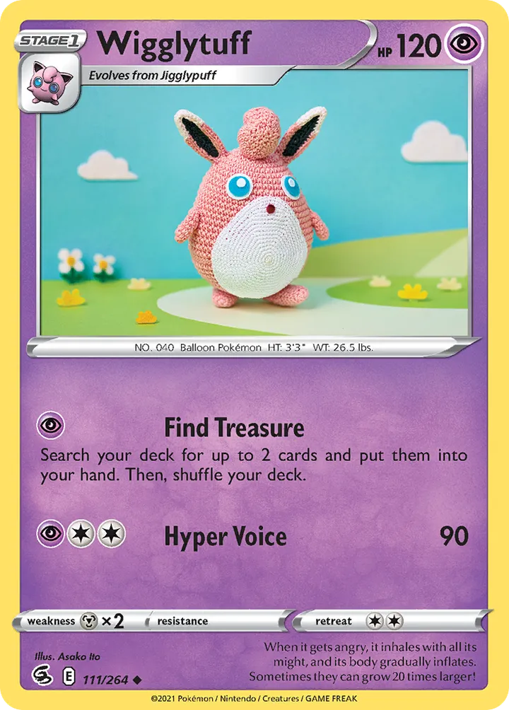 Sword & Shield—Fusion Strike 영어판 Wigglytuff 111 카드 앞면