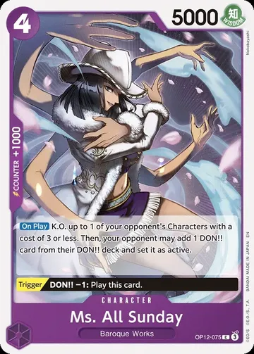 Ms. All Sunday OP12-075 $0.12