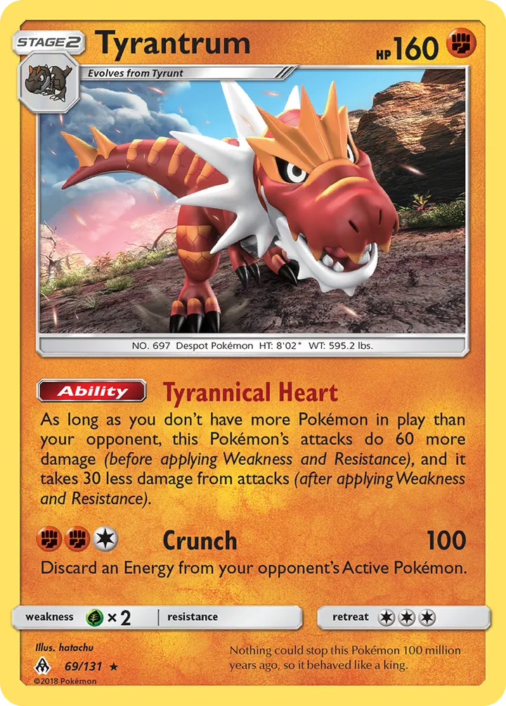 Sun & Moon—Forbidden Light 영어판 Tyrantrum 69 카드 앞면