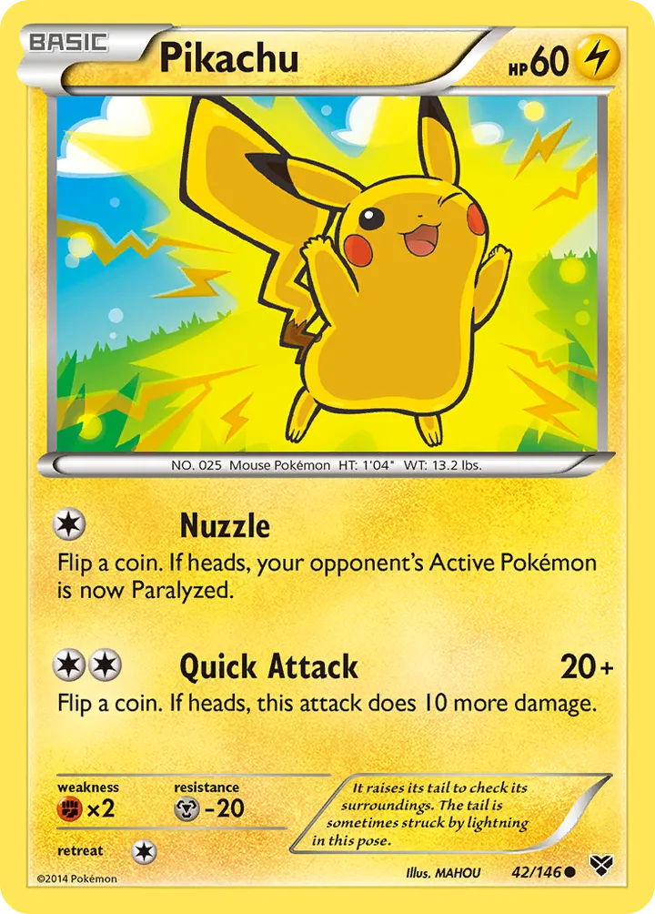 Front of Pikachu 42, XY English