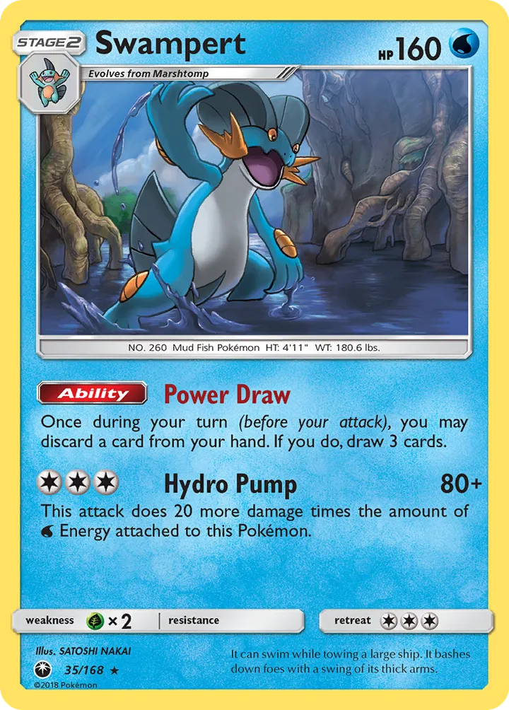 Sun & Moon—Celestial Storm 영어판 Swampert 35 카드 앞면