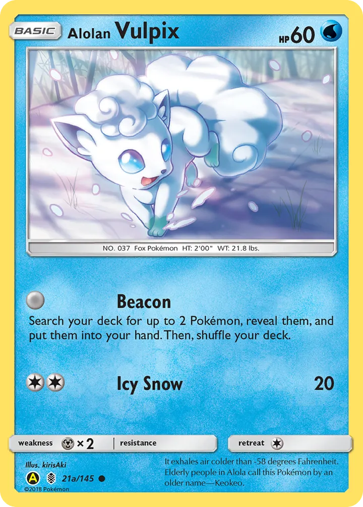 Sun & Moon—Guardians Rising 英語版 Alolan Vulpix 21a カード表面