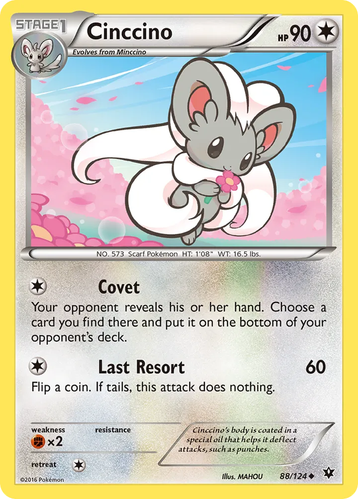 XY—Fates Collide 英語版 Cinccino 88 カード表面