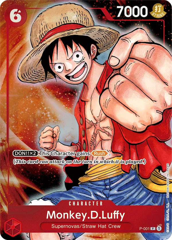 Promotion Cards 영어판 Monkey.D.Luffy P-001 · 패럴렐 6 카드 앞면