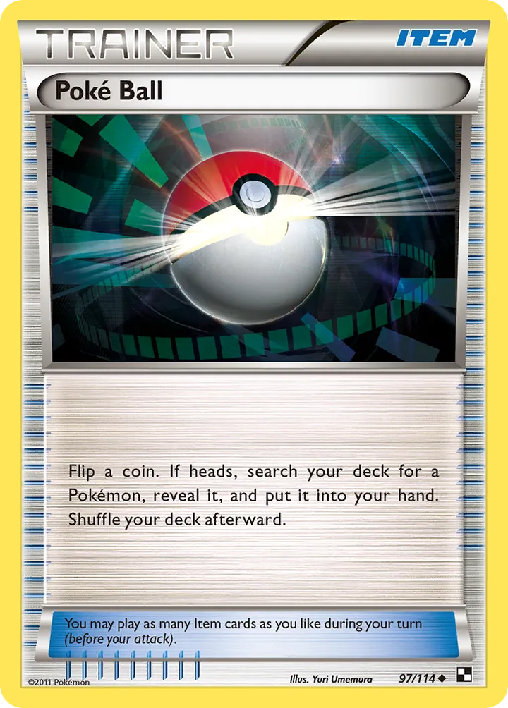 Black & White 영어판 Poké Ball 97 카드 앞면