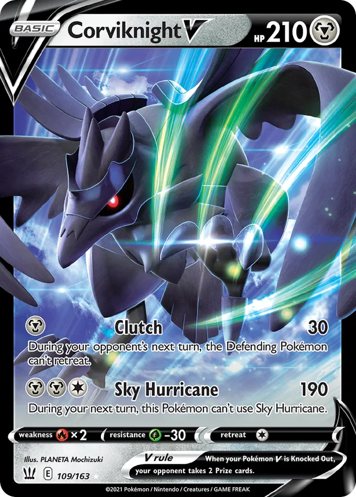 Sword & Shield—Battle Styles 영어판 Corviknight V 109 카드 앞면
