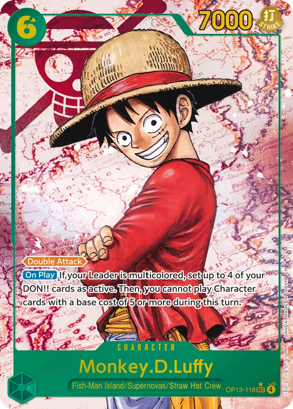Carrying on His Will 영어판 Monkey.D.Luffy OP13-118 · 패럴렐 카드 앞면